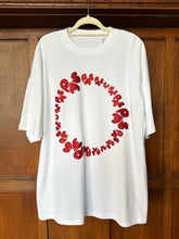 RED GLITTER CIRCLE ON WHITE T-SHIRT (SIZE M)