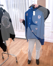 BRIGHT BLUE OVERSIZED PMS HOODIE WITH SPARKLY GLITTER PMS LOGOS