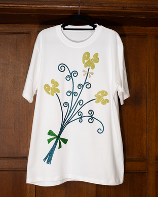 BIG BOUQUET SPARKLES ON CRISPY WHITE SHORT SLEEVE T-SHIRT (REGULAR FIT)